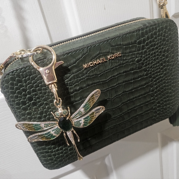 Michael Kors Amazon Green Crocodile Embossed Crossbody Bag - NWT - Picture 12 of 12